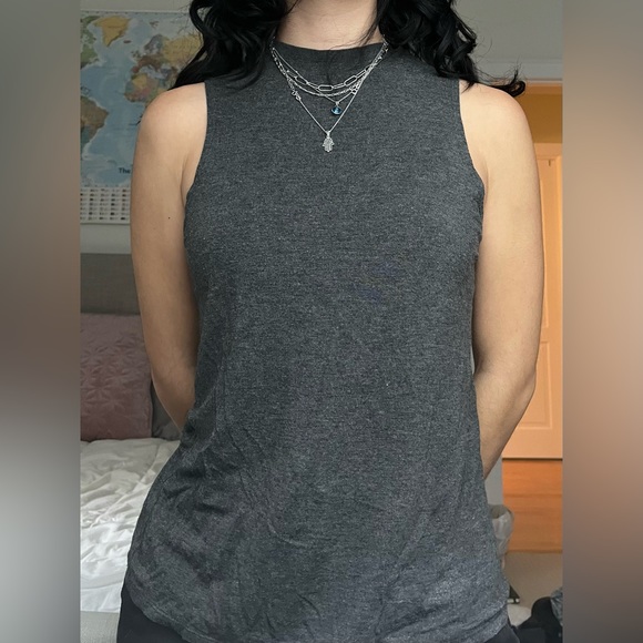 Grey Cutoff Mock Neck - Picture 5 of 5